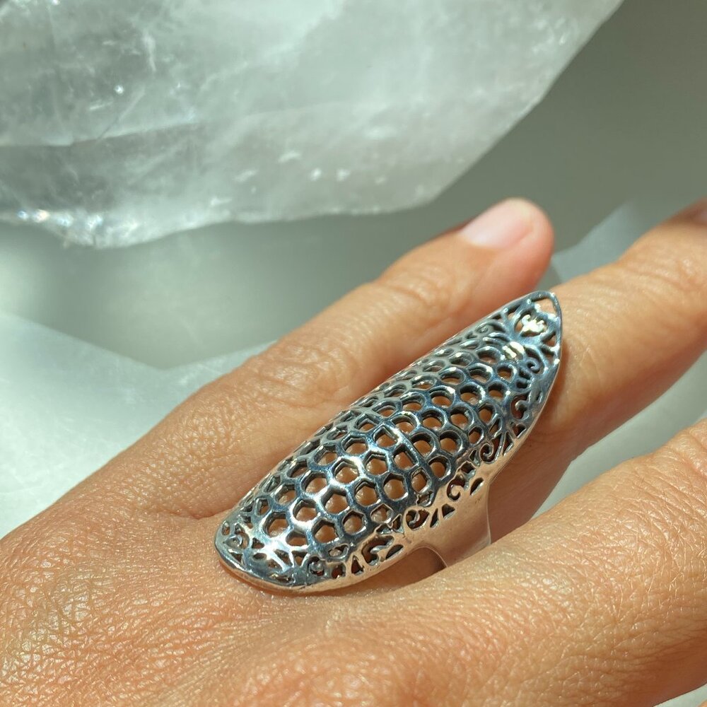 Ring Silver .925, Size 8 3/4, Handmade, One-of-a-Kind, Statement Ring